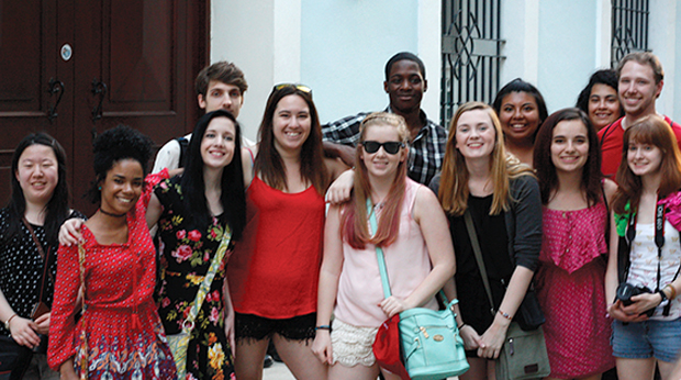 Group of La Roche University students studying abroad